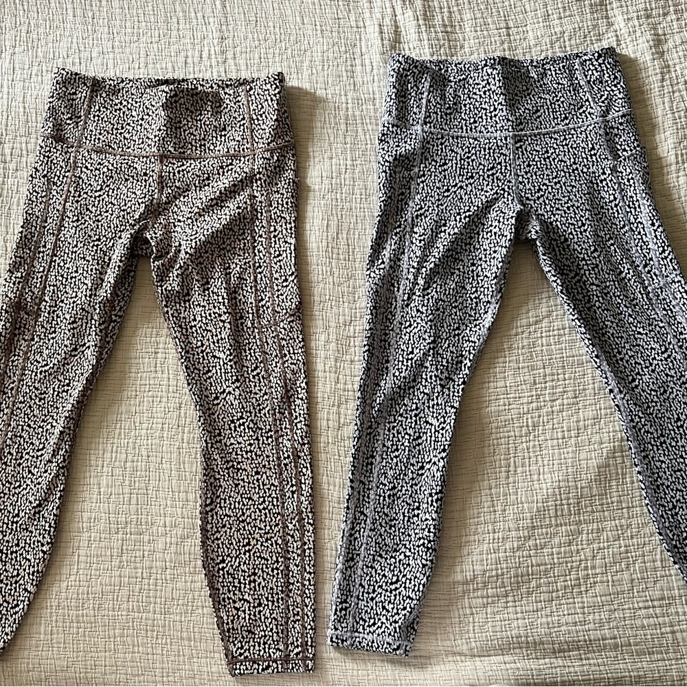 Athleta Black and Brown Leggings Comfortable Athletic Bottoms